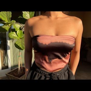 Tiger mist cropped strapless top. (Bandeau) size SMALL brand new without tags.